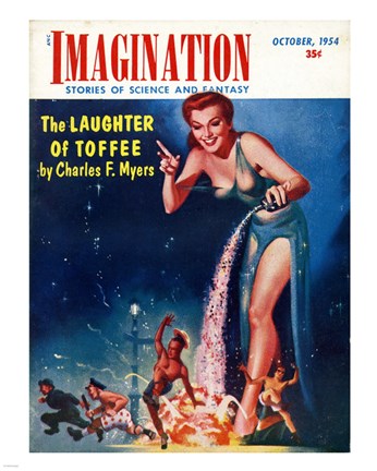 Framed Imagination Cover October 1954 Print