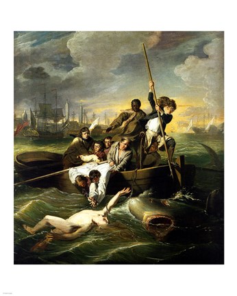 Framed J.S. Copley - Watson and the Shark Print
