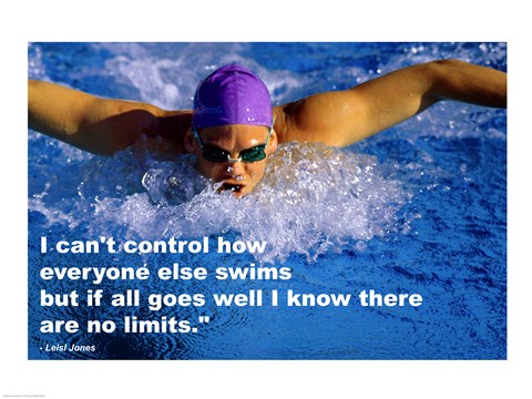 Framed Control - Swimming Quote Print