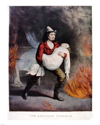 Framed American Fireman Print