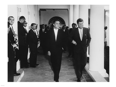 Framed Sargent Shriver with JFK Print