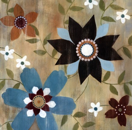 Framed Robin&#39;s Garden I Print