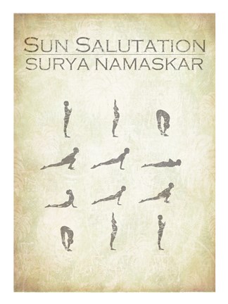 Framed Sun Salutation Chart Print