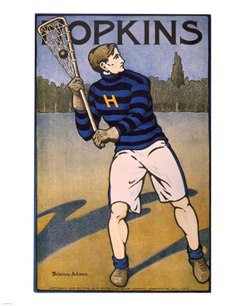 Framed Hopkins Lacrosse Print