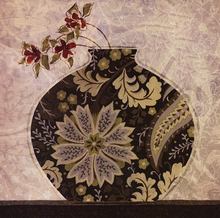 Framed Floral Ornament I Print