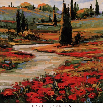 Framed Hills In Bloom II Print