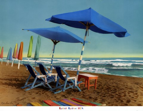 Framed Blue Wave Sound Print