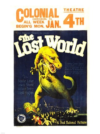 Framed Lost World Film Poster, 1925 Print