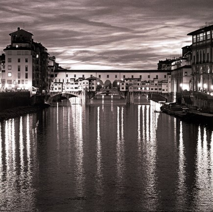 Framed Golden Ponte Vecchio Print