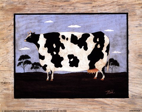 Framed Cow II Print