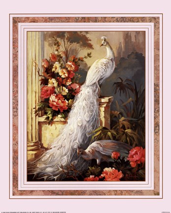 Framed Peacocks, Column Print