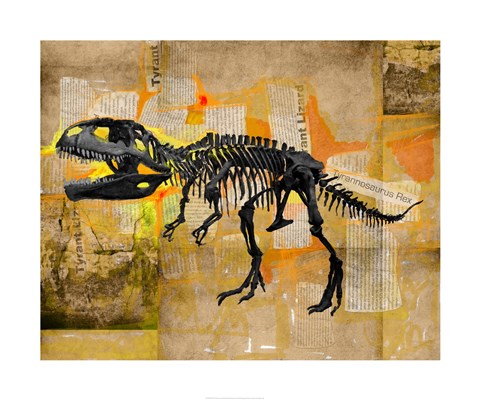T Rex Skeleton Collage Fine Art Print by Unknown at FulcrumGallery.com