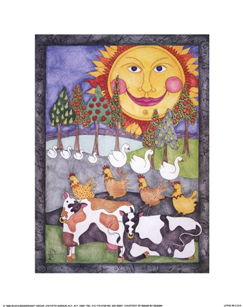 Framed Old MacDonald Cows Print