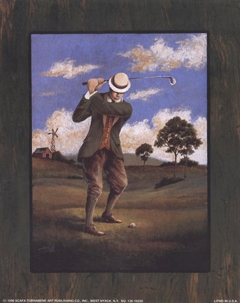Framed Victorian Golfer - Man Print