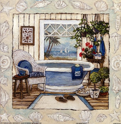 Framed SEA BREEZE BATH I Print