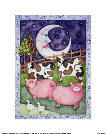 Framed Old MacDonald Pigs Print