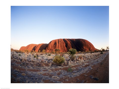 Framed Rock formation on a landscape, Ayers Rock, Uluru-Kata Tjuta Park Print