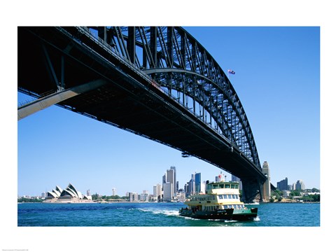 Framed Low angle view of a bridge, Sydney Harbor Bridge, Sydney, Australia Print