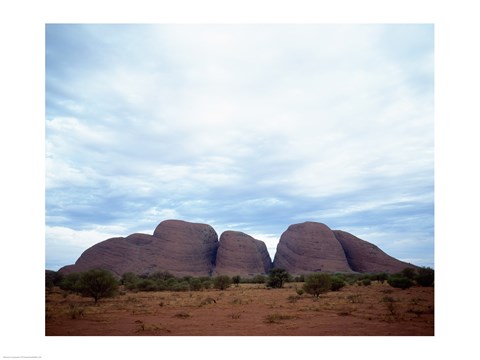 Framed Rock formations on a landscape, Olgas, Uluru-Kata Tjuta National Park, Northern Territory, Australia Print