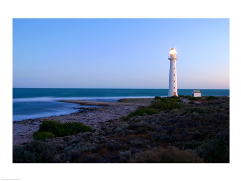 Framed Lighthouse on the coast, Point Lowly Lighthouse, Whyalla, Australia Print