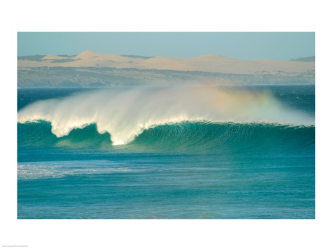 Framed Curling wave in the sea, Sleaford Bay, Australia Print