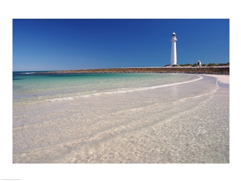 Framed Lighthouse on the coast, Point Lowly Lighthouse, Whyalla, Australia Print