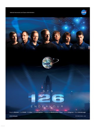 Framed STS 126 Mission Poster Print