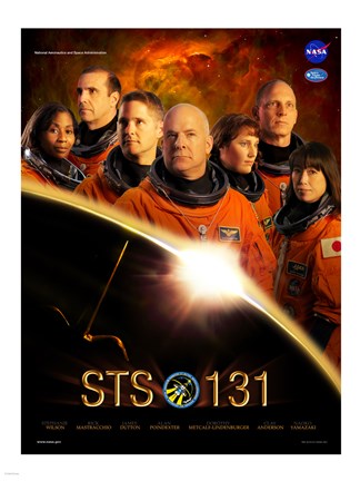 Framed STS 131 Crew Poster Print