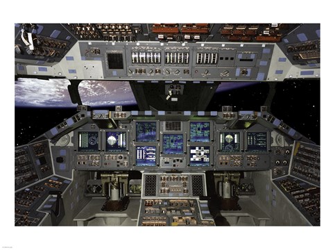 Framed Atlantis Interior Control Panel Print
