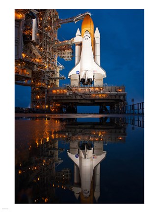 Framed Atlantis STS-135 Rainwater Reflection on Pad Print