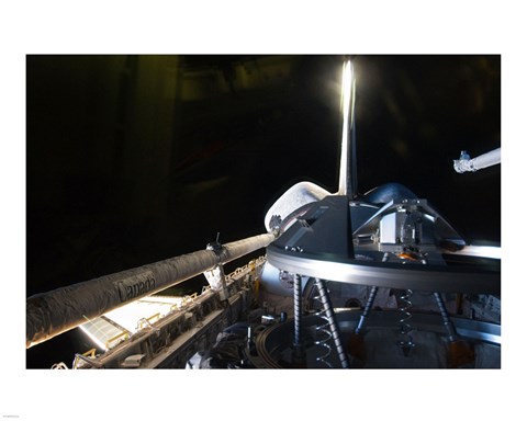 Framed STS 135 Atlantis Payload Bay &amp; Docking Mechanism Print