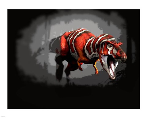 Framed T-rex Red Series Print