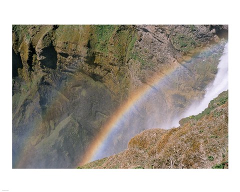Framed Rainbow by Waterfall Print