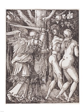 Framed Adam and Eve Exit Eden Print