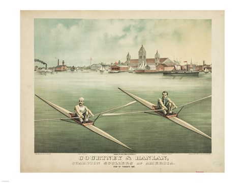Framed Courtney &amp; Hanlan, Champion Scullers of America Print
