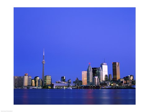 Framed Buildings on the waterfront, CN Tower, Toronto, Ontario, Canada Print