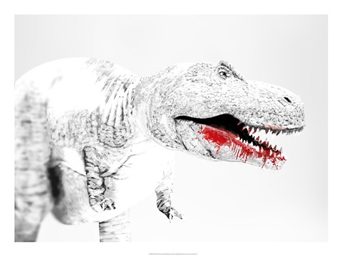 Framed Tyrannosaurus Rex after a meal Print