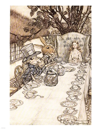 Framed Alice in Wonderland A Mad Tea Party Print