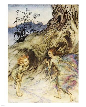 Framed Puck and a Fairy Print