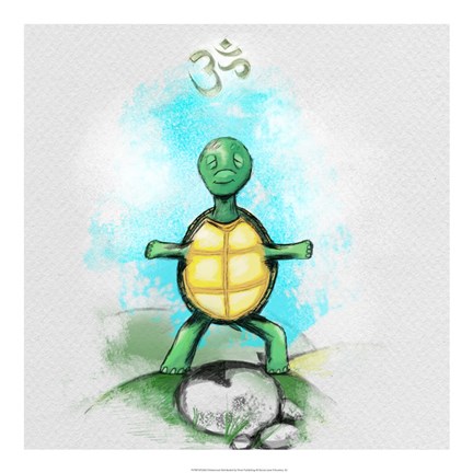 Framed Yoga Turtle I Print