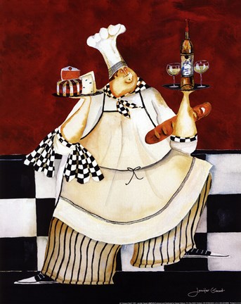 Framed Crimson Chef II Print