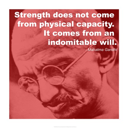 Framed Gandhi - Strength Quote Print
