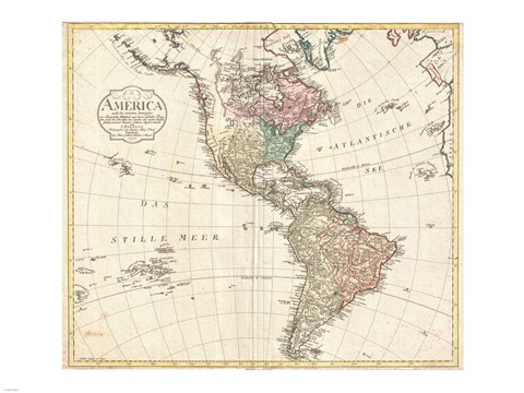 Framed 1795 D&#39;Anville Wall Map of South America Print
