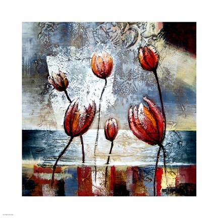 Framed Abstract Flowers Print