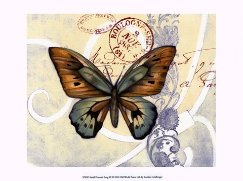 Framed Small Postcard Song III Print