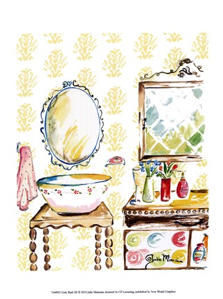 Framed Girly Bath III Print