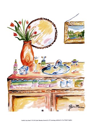 Framed Girly Bath IV Print