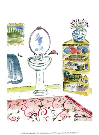 Framed Girl Bathroom II Print