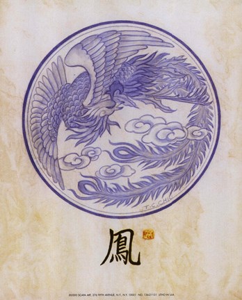 Framed Phoenix Motif Print