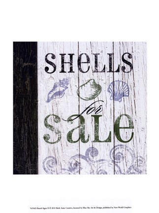 Framed Beach Signs II Print